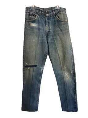 Vintage Levi’s 70’s orange tab SF207 Blue denim 30x28 Distressed Cropped Patch
